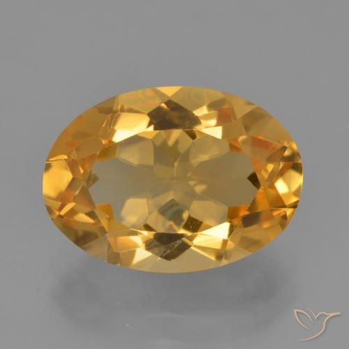 3.75ct طبيعي ذهبى-برتقالى داكن سيترين, بيضوي, قليلا جدا