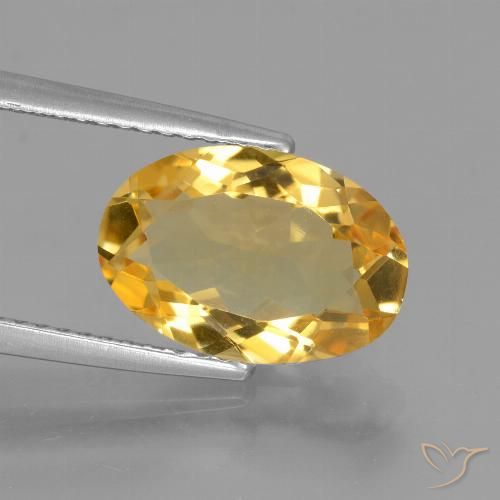 3.17ct طبيعي ذهبى فاتح-متوسط سيترين, بيضوي, VVS