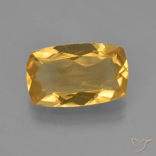 2.30ct طبيعي ذهبى داكن-متوسط سيترين, وسادة, VVS-VS