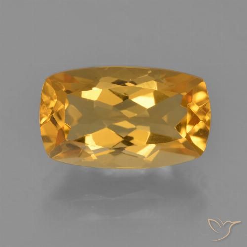 3.28ct طبيعي ذهبى-برتقالى غامق سيترين, وسادة, VVS-VS