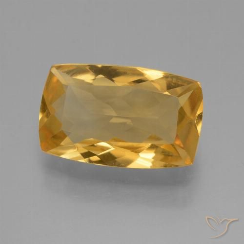 3.87ct طبيعي ذهبى داكن-متوسط سيترين, وسادة, VVS