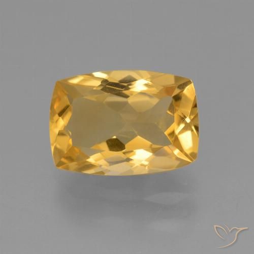 3.50ct طبيعي ذهبى داكن-متوسط سيترين, وسادة, VVS
