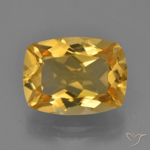 4.24ct طبيعي ذهبى داكن سيترين, وسادة, VVS-VS