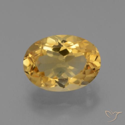 3.88ct طبيعي ذهبى داكن-متوسط سيترين, بيضوي, VVS-VS