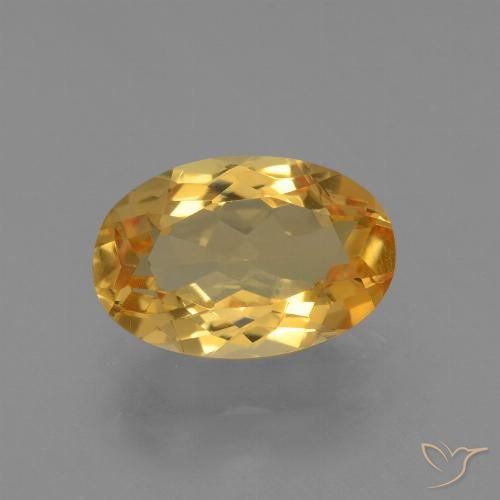 3.17ct طبيعي ذهبى داكن-متوسط سيترين, بيضوي, VVS-VS