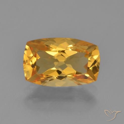 2.55ct طبيعي ذهبى-برتقالى غامق سيترين, وسادة, VVS-VS