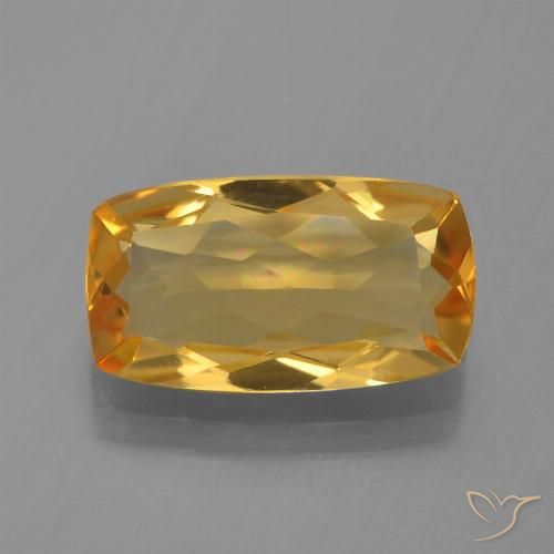 2.53ct طبيعي ذهبى-برتقالى داكن سيترين, وسادة, VVS-VS