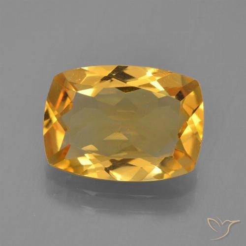 3.04ct طبيعي ذهبى-برتقالى داكن سيترين, وسادة, VVS-VS
