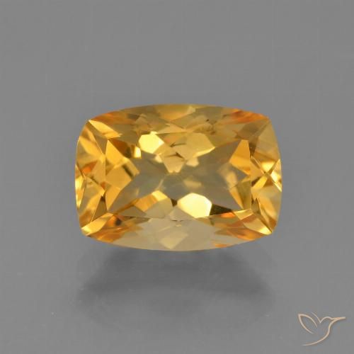 2.65ct طبيعي ذهبى-برتقالى داكن سيترين, وسادة, VVS-VS
