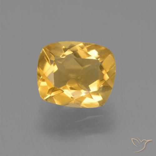 2.02ct طبيعي ذهبى لامع سيترين, وسادة, VVS-VS