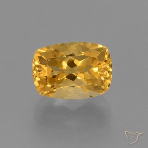 2.53ct طبيعي ذهبى-برتقالى فاتح-متوسط سيترين, وسادة, VVS-VS