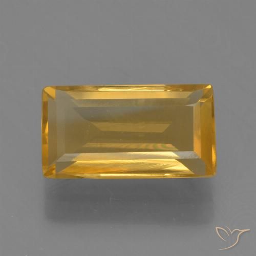 1.60ct طبيعي ذهبى داكن-متوسط سيترين, باجيت, VVS-VS