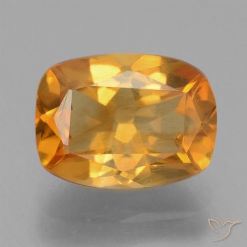 2.25ct طبيعي ذهبى-برتقالى غامق سيترين, وسادة, قليلا جدا