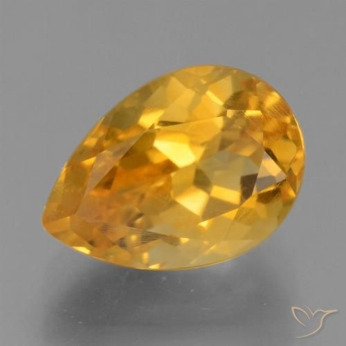 2.76ct طبيعي ذهبى-برتقالى داكن سيترين, شكل الكمثرى, قليلا جدا