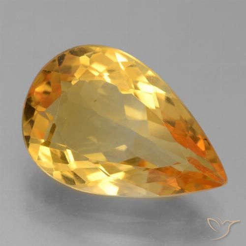 3.93ct طبيعي ذهبى-برتقالى داكن سيترين, شكل الكمثرى, VVS-VS