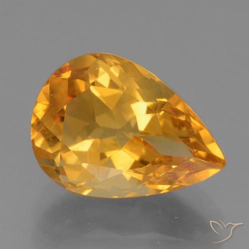 3.74ct طبيعي برتقالى داكن سيترين, شكل الكمثرى, VVS-VS