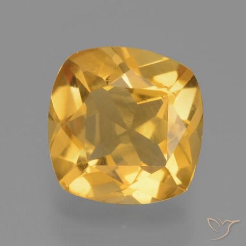 1.75ct طبيعي برتقالى ذهبى غامق سيترين, وسادة, قليلا جدا