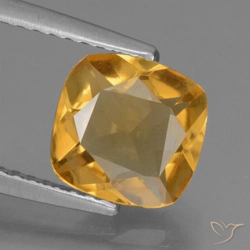 1.53ct طبيعي برتقالى ذهبى غامق سيترين, وسادة, قليلا جدا