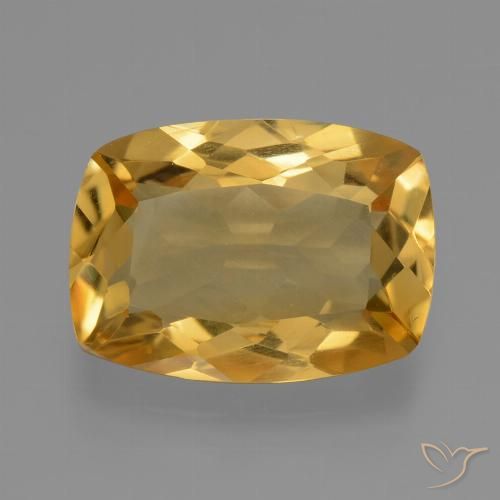 3.21ct طبيعي ذهبى داكن-متوسط سيترين, وسادة, VVS-VS