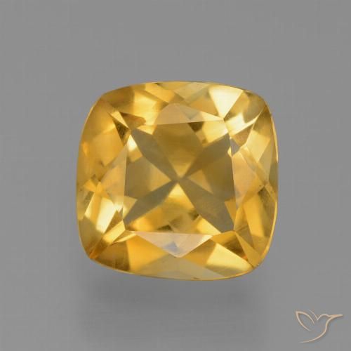1.53ct طبيعي برتقالى ذهبى غامق سيترين, وسادة, قليلا جدا