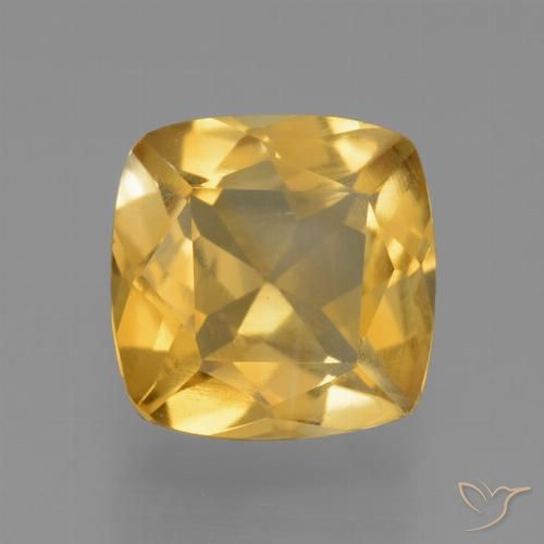 1.70ct طبيعي ذهبى داكن-متوسط سيترين, وسادة, قليلا جدا