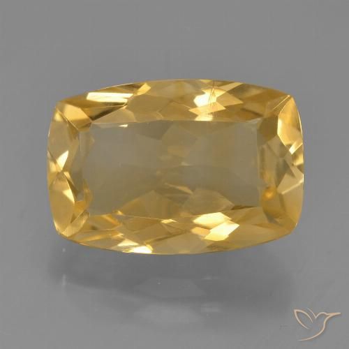 4.58ct طبيعي ذهبى داكن-متوسط سيترين, وسادة, قليلا جدا
