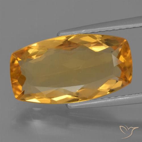 3.94ct طبيعي ذهبى-برتقالى داكن سيترين, وسادة, VVS-VS