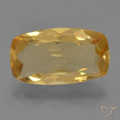 3.27ct طبيعي ذهبى داكن-متوسط سيترين, وسادة, VVS-VS