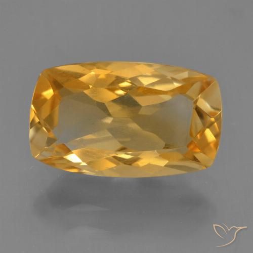 3.22ct طبيعي ذهبى-برتقالى غامق سيترين, وسادة, قليلا جدا