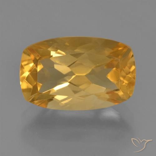 3.32ct طبيعي برتقالى ذهبى غامق سيترين, وسادة, VVS-VS