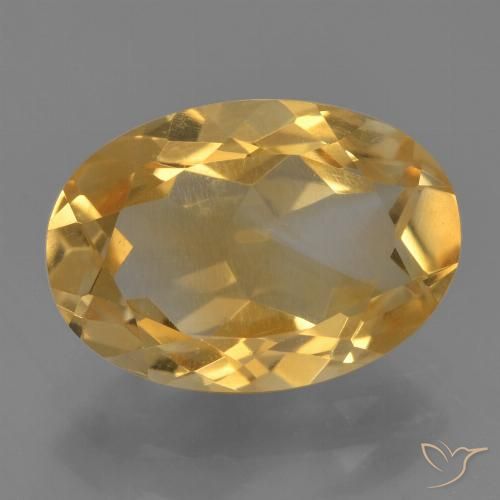 3.04ct طبيعي ذهبى داكن-متوسط سيترين, بيضوي, VVS-VS