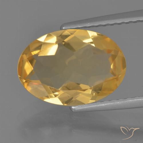 2.90ct طبيعي ذهبى داكن-متوسط سيترين, بيضوي, VVS-VS