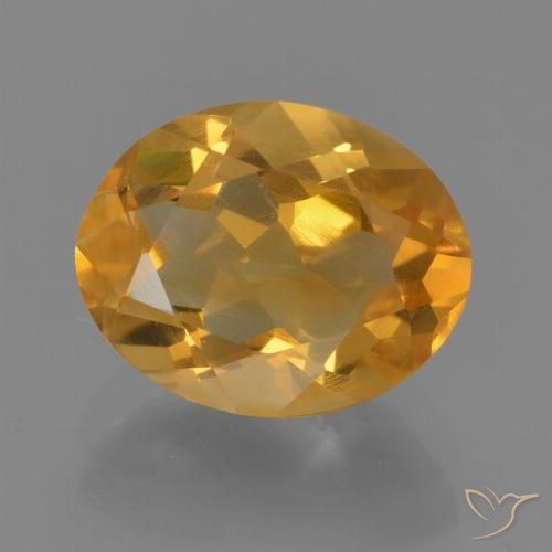 2.56ct طبيعي ذهبى-برتقالى داكن سيترين, بيضوي, VVS-VS