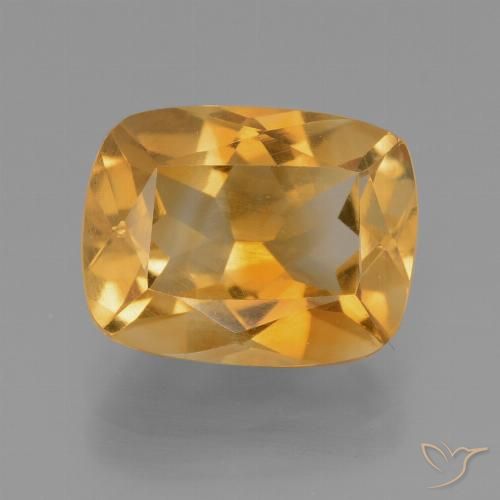 3.12ct طبيعي برتقالى ذهبى غامق سيترين, وسادة, قليلا جدا