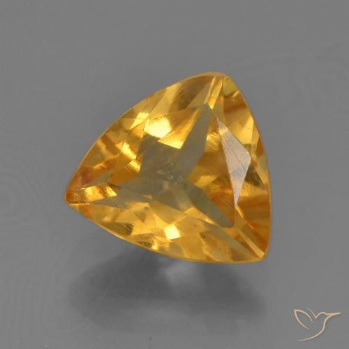 1.38ct طبيعي ذهبى-برتقالى سيترين, مثلثى, قليلا جدا