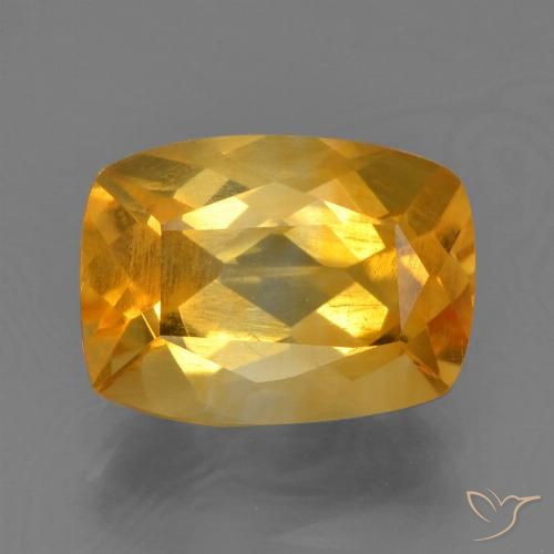2.27ct طبيعي ذهبى-برتقالى غامق سيترين, وسادة, قليلا جدا