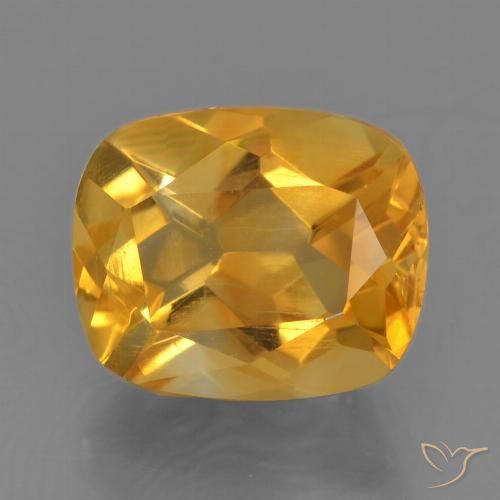 2.76ct طبيعي ذهبى-برتقالى غامق سيترين, وسادة, قليلا جدا