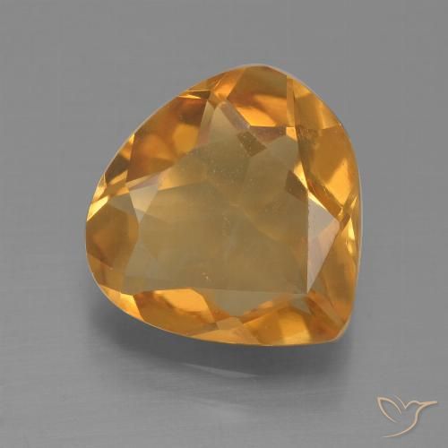 2.20ct طبيعي ذهبى-برتقالى غامق سيترين, شكل الكمثرى, قليلا جدا