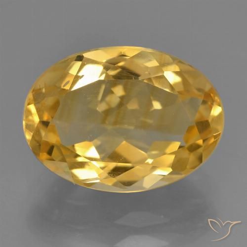 3.28ct طبيعي ذهبي سيترين, بيضوي, VVS-VS