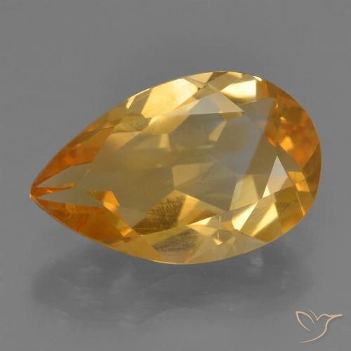 2.31ct طبيعي ذهبى-برتقالى غامق سيترين, شكل الكمثرى, VVS-VS