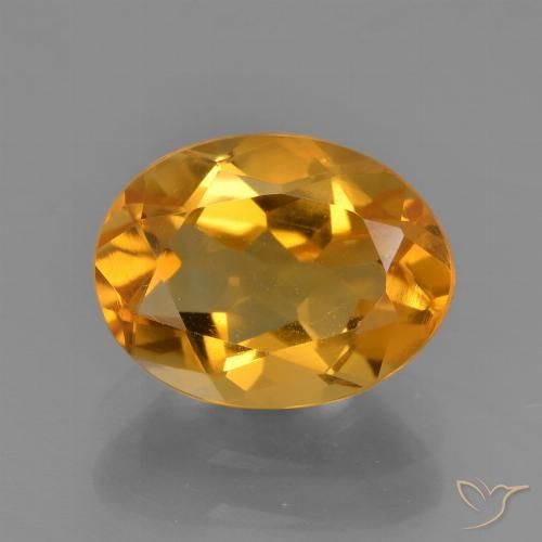 1.97ct طبيعي ذهبى-برتقالى غامق سيترين, بيضوي, قليلا جدا