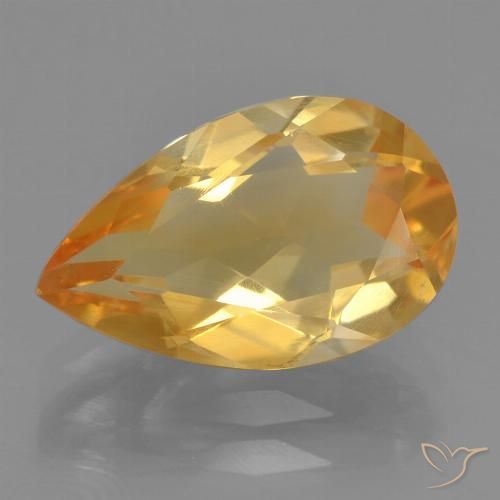 2.41ct طبيعي ذهبى داكن-متوسط سيترين, شكل الكمثرى, VVS-VS