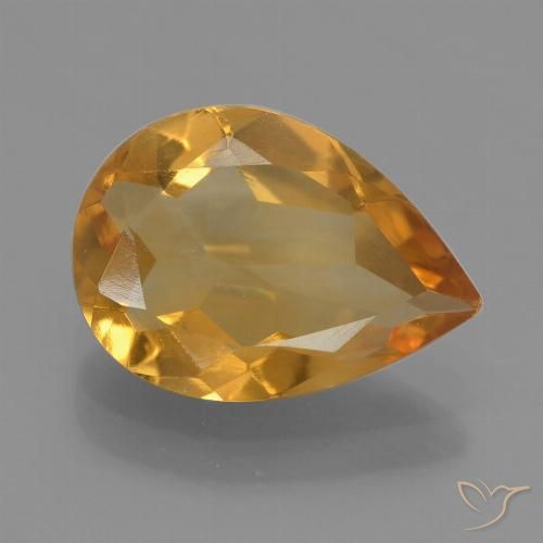 1.90ct طبيعي ذهبى-برتقالى غامق سيترين, شكل الكمثرى, VVS-VS