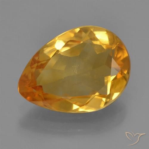 2.23ct طبيعي ذهبى-برتقالى داكن سيترين, شكل الكمثرى, قليلا جدا