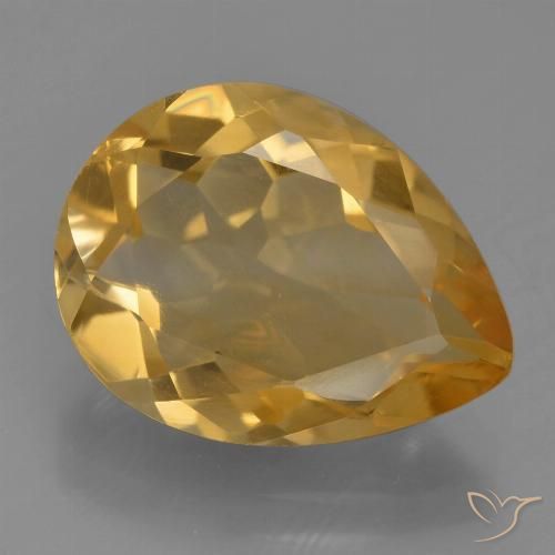 4.72ct طبيعي ذهبى داكن-متوسط سيترين, شكل الكمثرى, قليلا جدا