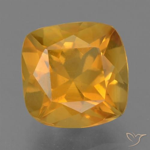 1.90ct طبيعي ذهبى-برتقالى غامق سيترين, وسادة, قليلا جدا