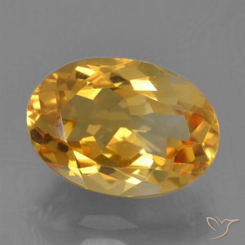 2.90ct طبيعي ذهبى-برتقالى غامق سيترين, بيضوي, قليلا جدا