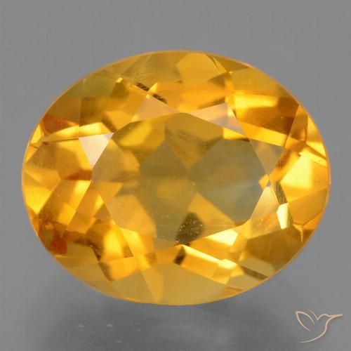3.01ct طبيعي ذهبى-برتقالى غامق سيترين, بيضوي, قليلا جدا