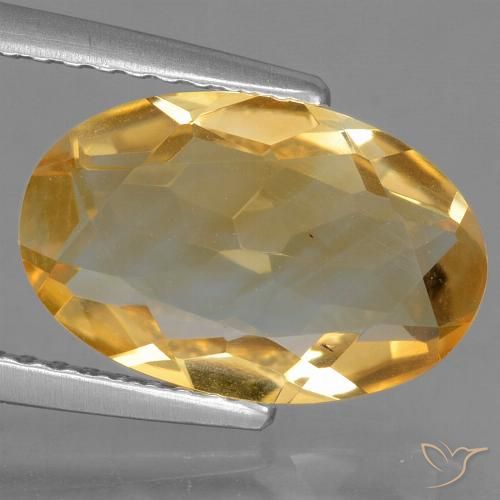 2.70ct طبيعي ذهبى-برتقالى فاتح-متوسط سيترين, بيضوي, قليلا جدا