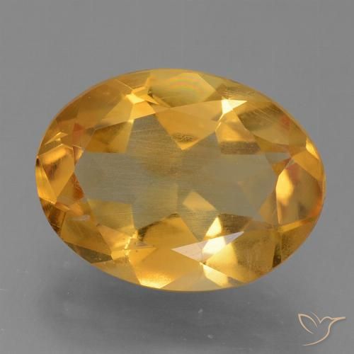 2.08ct طبيعي ذهبى-برتقالى غامق سيترين, بيضوي, قليلا جدا